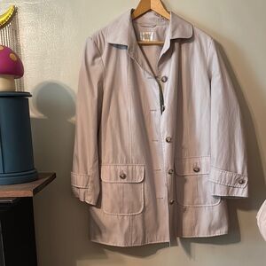 🧥🌟🍄Gallery cream Trench Coat with Classic Collared Design